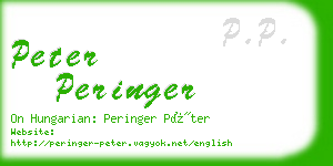 peter peringer business card